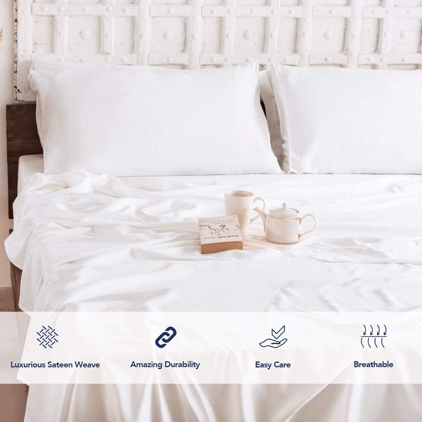 Luxury 100% Egyptian Cotton Twin XL Sheet Set – 3 Pieces, Extra Deep Pockets, Soft & Durable, Hotel Quality